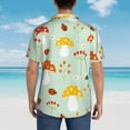 thumbnail image 6 of Xecao Mushroom Bee print Hawaiian shirt - a stylish short-sleeve button-down for men, perfect for casual beach and tropical outings., 6 of 9