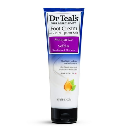 Dr Teal's Foot Cream, Moisture & Soften with Shea Butter & Aloe Vera, 8 oz.