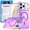 Purple, variant on Caseswill for iPhone 14 Pro Max Magnetic Case With 2X Screen Protector, Compatible with Magsafe, Cute Fashion Fluorescent Design, Slim Translucent Matte Phone Cover