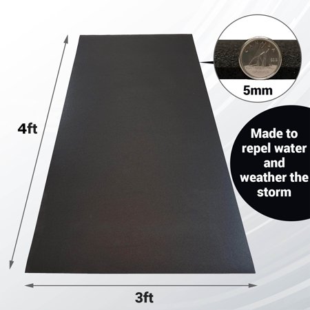 Rubber King Black Exercise Mat with Multipurpose Uses Indoor/Outdoor (3  x 4   0.196  Thickness)