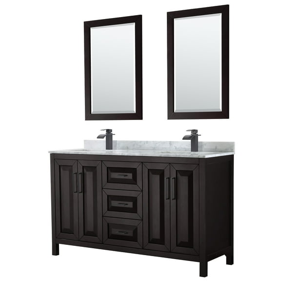 Wyndham Collection WCV252560DEBCMUNSM24 Daria 60" Free Standing Double Vanity Set - Dark