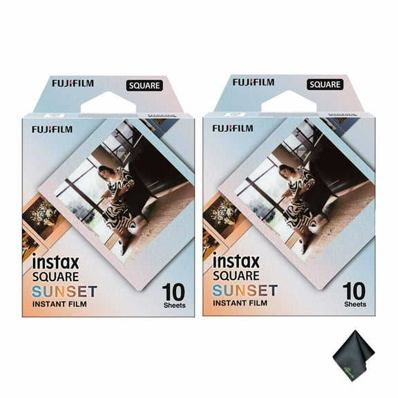 FUJIFILM INSTAX SQUARE Sunset Instant Film (20 Exposures)   Microfiber Cleaning Cloth