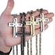 thumbnail image 4 of Cross Necklace for Men Women Stainless Steel Byzantine Chain Necklace Black Cross Pendant Men's Silver Chain, 4 of 5
