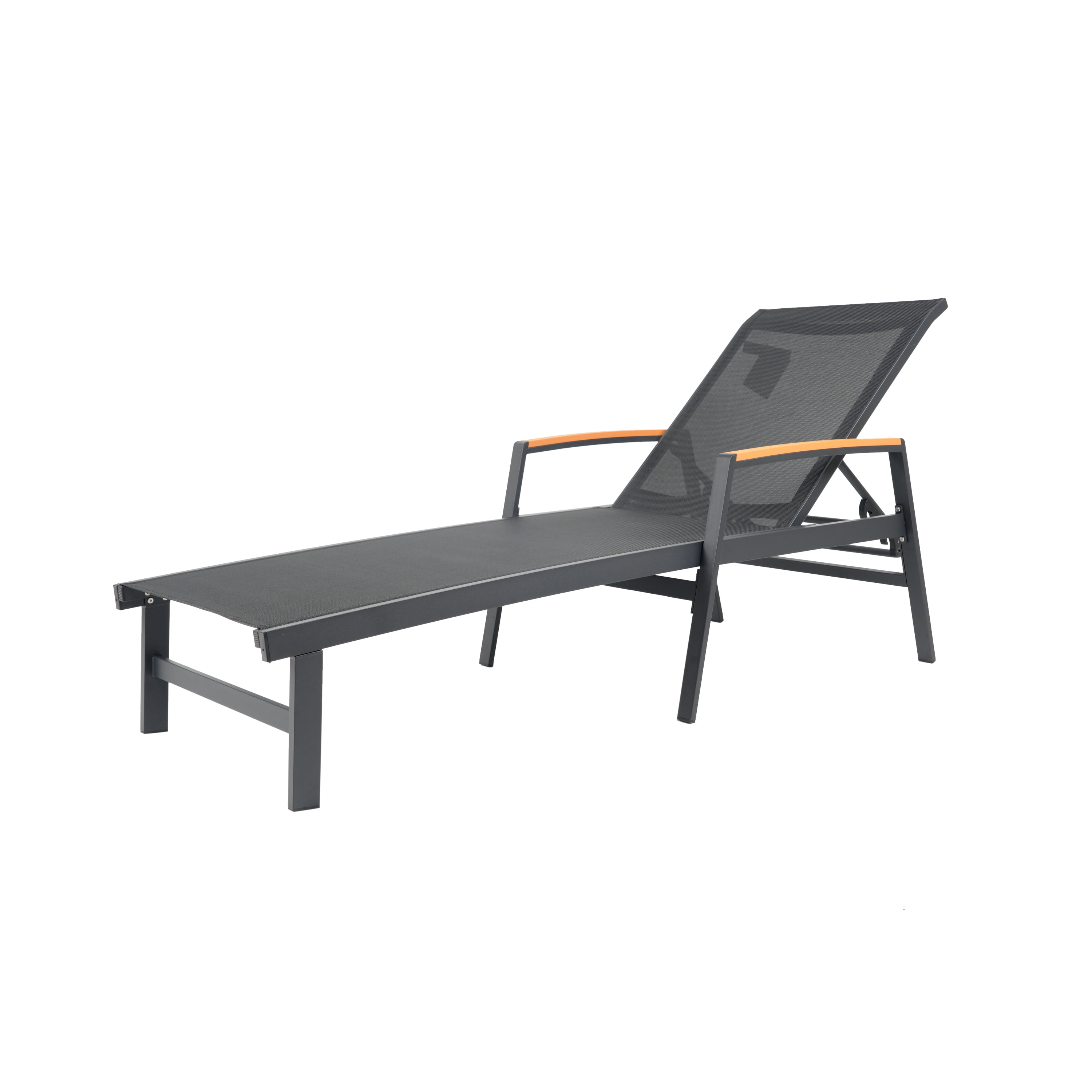 Noble House Oxton Outdoor Aluminum Lounge with Mesh Seating (Set of 2) Black