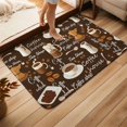 thumbnail image 3 of Front Door Mat 15.7"x23.6", Coffee Non Slip Backing & Low Profile Doormats, Absorbent Muddy Dirt Trapper Door Mats for Front Back Door Entryway Brown Retro Coffee Theme Beans Latte Tea Cup, 3 of 9