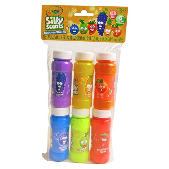 Crayola Silly Scents - Lot de 6 flacons à bulles de 57 ml