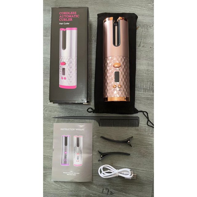 Rizador de pelo automático portátil con carga USB, minirizador de pelo inteligente LCD para el hogar