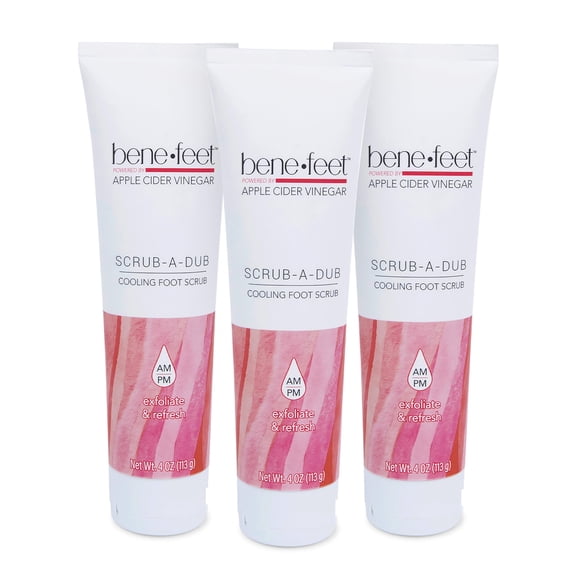 Benefeet Scrub-A-Dub Exfoliante refrescante para pies – Exfolia + Refresca la piel seca + apagada Obtenga una piel más suave desde el talón hasta los dedos Hecho con vitamina E Vinagre de sidra de man