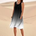 thumbnail image 3 of WILLBEST Vestidos Largos Vestido De Lino Para Mujer, Vestido Playero Informal Hasta La Rodilla, Sin Mangas, Estampado De Verano, Con Bolsillos, 3 of 3