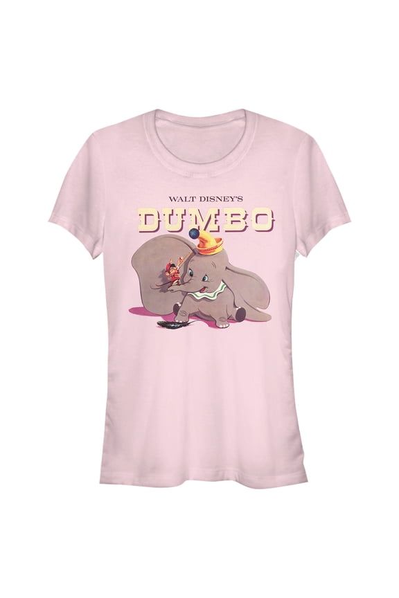 Junior's Dumbo Circus Act Graphic Tee Light Pink Large