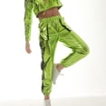 thumbnail image 4 of WILLBEST Pantalones Casuales para Mujer, de Cuero Sintético Negro, Cintura Alta, Rectos, Pierna Ancha, Estilo Punk, para Un Estilo y Comodidad Diarios. Extra Grande, 4 of 4