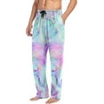 thumbnail image 5 of FREEAMG Men's Pajama Pants with Pockets Sleepwear Lounge Pants Stretch Casual Abstract Tie Dye Marble Print, 5 of 7