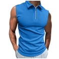 thumbnail image 2 of Workout Tank Tops Men Lightweight Breathable Quarter Zip Collared Sleeveless Polo Shirt Athletic Running Gym Tanks, 2 of 6