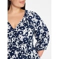 thumbnail image 3 of Terra & Sky Women's Plus Size Cinch Waist Midi Dress, Sizes 0X-4X, 3 of 4