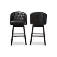 thumbnail image 2 of Baxton Studio Avril Modern and Contemporary Black Faux Leather Tufted Swivel Barstool with Nail heads Trim (Set of 2), 2 of 4