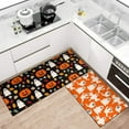 thumbnail image 2 of Halloween Kitchen Mat Set of 2,Pumpkin and Ghost Happy Halloween Floor Mats and Rugs Non Skid Washable for Kitchen Home Decor,Halloween Decorations and Accessories (17"x47"+17"x30"), 2 of 6