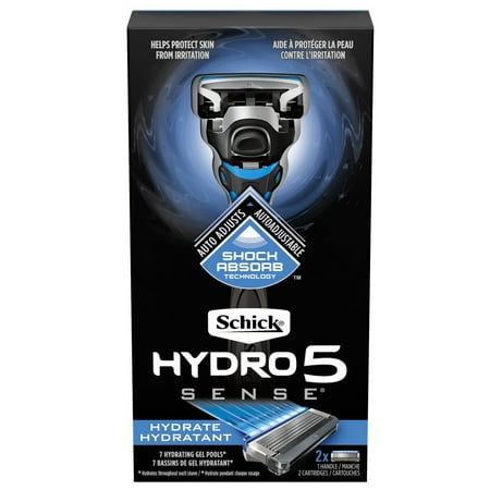 Hydro Sense Hydrate Razors for Men with Shock Absorbent Technology, Includes 1 Razor Handle and 2 Razor Blades Refills, Shock Absorb Technology - Our unique razor.., By (Best Razor Blades In The World)