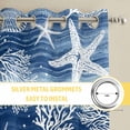 thumbnail image 6 of Navy Blue Coastal Kitchen Curtains Window Panels, Summer Beach Nautical Starfish Coral Vintage Insulated Window Treatment Curtain, Grommet Curtains for Bedroom/Living Room/Bathroom, 2 Piece 52"Wx63"L, 6 of 8