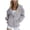 Grey, variant on Women Sweatshirt New Letter Printed Round Neck Pullover Street Long Sleeve Pullover Hoodie with Trendy Graphic Design Beige M