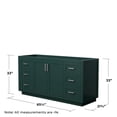 thumbnail image 4 of Wyndham Collection Miranda 66" Wood Single Bathroom Vanity in Green/Nickel Trim, 4 of 5