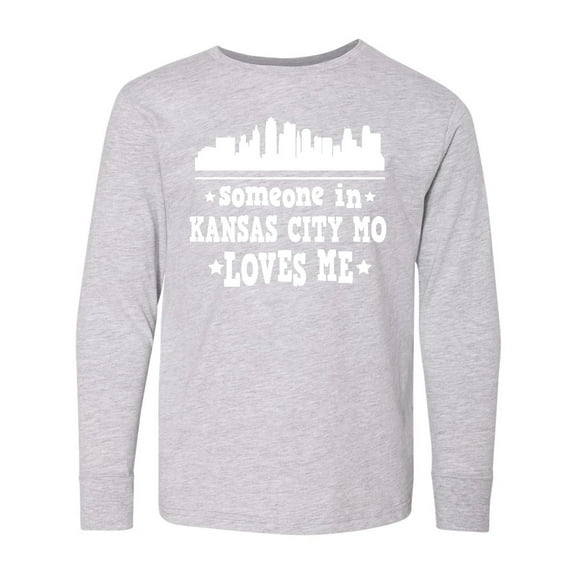 Inktastic Kansas City Missouri Loves Me Skyline Long Sleeve Youth T-Shirt
