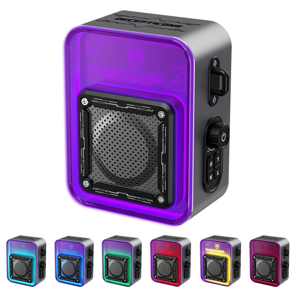 Bluetooth Speaker, Bluetooth 5.4 Smart Wireless Portable Speaker, IPX3 Waterproof Cyber-Style Mechanical Speaker, Supports 2-Unit Interconnected Portable Audio Broadcasting, Gray