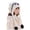 White, variant on Quealent Winter Hats for Kids, Girls Penguin Knit Plush Warm Hat, Skiing Winter Caps with Warm Ear Flap, Cute Penguin Hat for Kids (Beige, 2-8 Years)