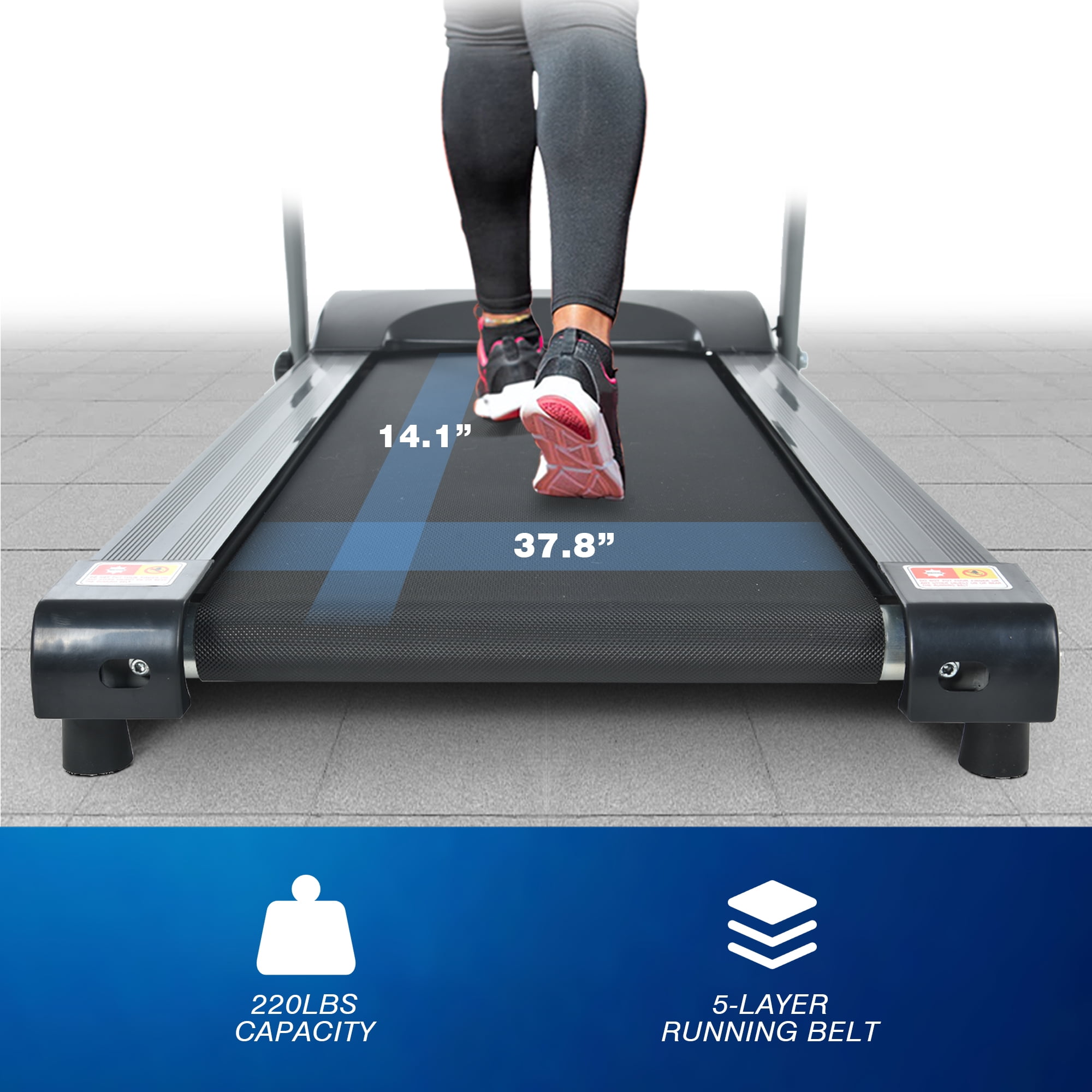 Foldable Treadmills for Home and Office,2.5hp Horsepower 220lbs Weight Bearing Portable Folding Treadmill, Adjustable Display, 3Pre Set Programs, Heart Rate Sensor