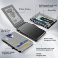 thumbnail image 2 of Wallet for Men - with Money Clip Slim Leather Slots Credit Card Holder RFID Blocking Bifold Minimalist Wallet (Gray Fabric), 2 of 12