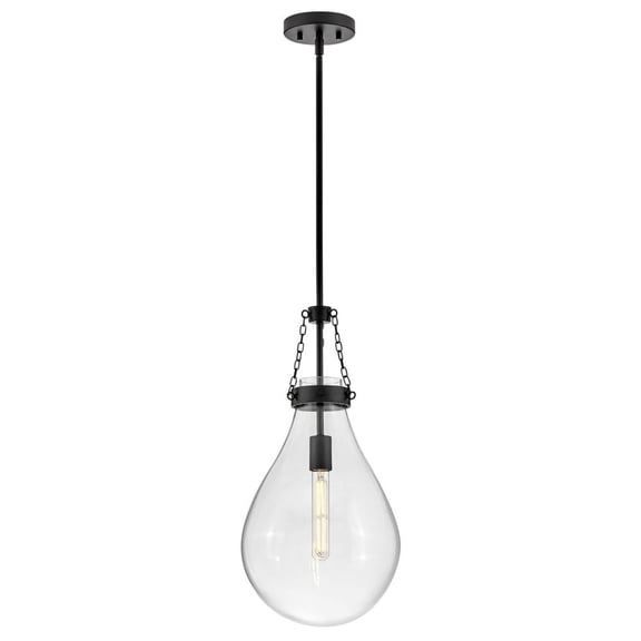 46057BK-Hinkley Lighting-Eloise - 10W 1 LED Small Pendant In Traditional Style-22.25 Inches Tall and 11 Inches Wide-Black Finish