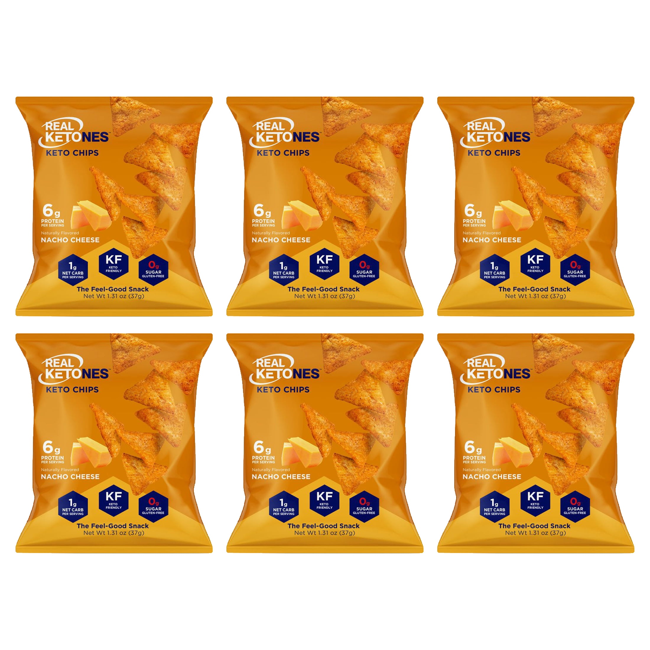 (6 pack) Real Ketones Spicy Nacho Keto Chips
