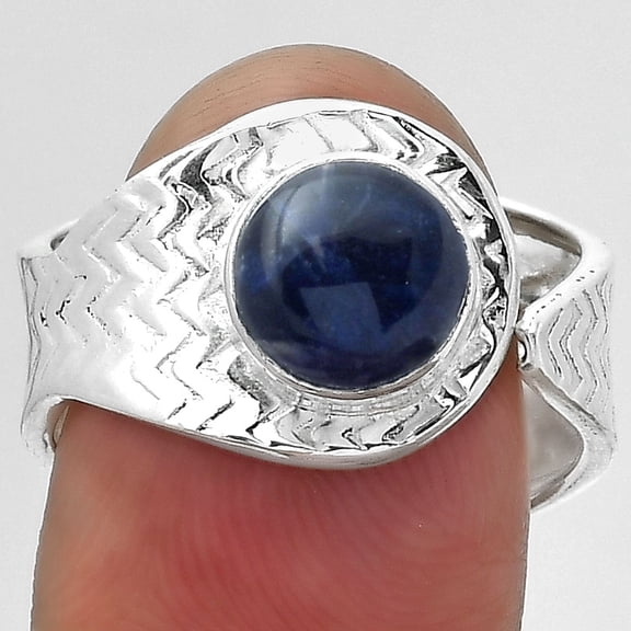 Desiregem Adjustable - Natural Sodalite 925 Sterling Silver Adult Women Ring s.7.5 Jewelry SDR152432