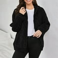 thumbnail image 4 of SDNall Women's Textured Long Sleeve Zip Hooded Jacket, Casual Winter Outerwear, 4 of 8