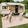 thumbnail image 3 of Lahome Decor 8’X10’ Rainbow Outdoor Rug for Patio,Beach Mats Waterproof, Camping Rug for Outside RV, Portable Plastic Straw Outdoor Area Rug for Backyard, Garden, Pool Deck,Light Khaki, 3 of 9