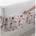thumbnail image 2 of Vintage Valentine Bed Skirt, I Love You in Several Languages with Paint Drops and Hearts, Elastic Bedskirt Dust Ruffle Wrap Around for Bedding Decor, 4 Sizes, Vermilion Plum Off White, by Ambesonne, 2 of 2