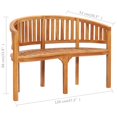 thumbnail image 4 of vidaXL Banc Banane 120 cm Bois de Teck Massif, 4 of 5