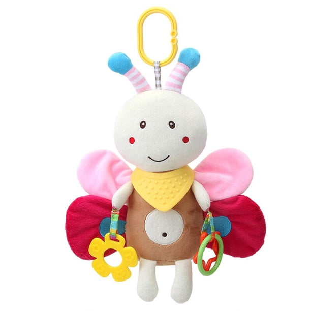 Suaves y simpáticos sonajeros para niños de 0 a 24 meses, toalla cómoda para el desarrollo del bebéAbeja zhangmengya unisex