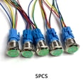 thumbnail image 1 of Dalazy 5 Pcs Interrupteur à Bouton-Poussoir Automatique 16mm Portable Rond Autobloquant Imperméable Anti-Corrosif Anti-Flammes Interrupteurs Réinitialisables Vert, 1 of 2