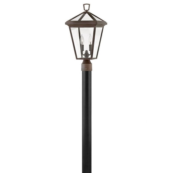 2 Light Medium Outdoor Low Voltage Post or Pier Mount Lantern in Traditional Style 10 inches Wide By 20.25 inches High-Oil Rubbed Bronze Finish-E26
