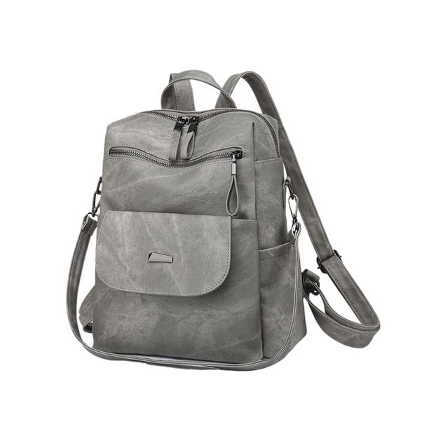 Guardurnaity Mochila impermeable de PU para mujer, ideal para la escuela y viajes. Mochila tipo bolso. Bolsos de hombro para mujer. Mochilas gris