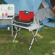 RIO Expandable Roll Top Camping Table with Zippered Carry Bag, Gray