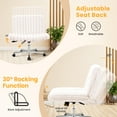 thumbnail image 5 of COOLHUT Office Chair Armless Criss Cross Legged Chair with Wheels, Teddy Fabric Comfy Home Office Desk Chairs, Wide Seat Vanity Task Computer Chair, Pink, 5 of 15