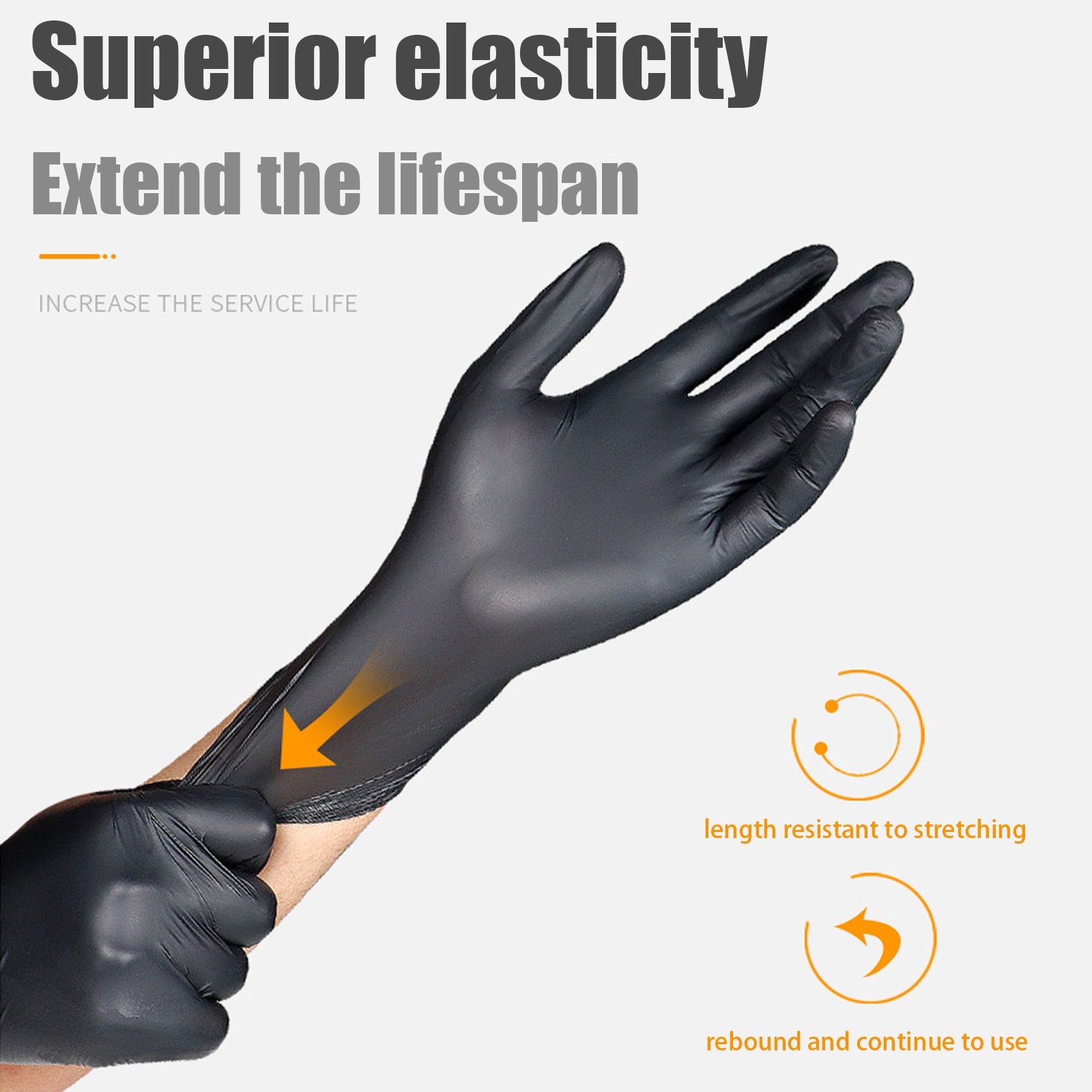 100PC Black Disposable Silicone Gloves Thickened and Durable and