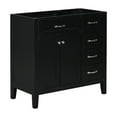 thumbnail image 6 of EUROCO 36" Bathroom Vanity without Sink, Bathroom Vanity Cabinet with Door and 5 Drawers, Solid Wood Frame, Black, 6 of 9
