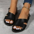 thumbnail image 5 of AXXD Black Sandals for Women Summer Ladies Shoes Flat Heel Open Toe Sandals Casual Sandals, 5 of 9