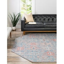 Unique Loom Timeless Collection Area Rug - Rome (7' 7" Octagon Blue/Ivory)