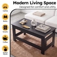 thumbnail image 6 of Portable Coffee Table with Foldable Legs, Modern Wood Center Table for Small Space, Living Room,Black, 6 of 8