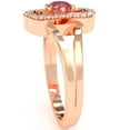 thumbnail image 5 of Split Band Pink Tourmaline Diamond Cocktail Ring In 14k Rose Gold, 5 of 6