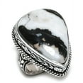 thumbnail image 2 of Natural Zebra Jasper Gemstone Handmade 925 Sterling Silver Ring Size 9, 2 of 2