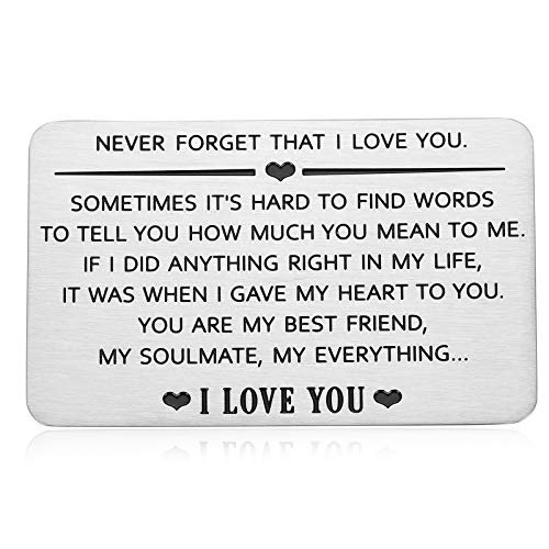 Husband Boyfriend Christmas Gifts Wallet Insert For Men Him From Wife Girlfriend Birthday Valentines Present Love Card For Hubby Fiance Groom Fathers Day Anniversary New Year Wedding Gift Him Her Walmart Com